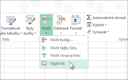 Vložení buněk