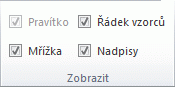 Možnosti ve skupině Zobrazit na kartě Zobrazení
