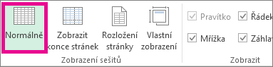 Na kartě Zobrazení klikněte na Normálně.