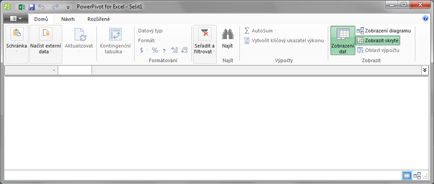 Okno PowerPivot
