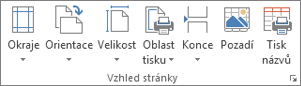 Skupina Vzhled stránky na kartě Rozložení stránky