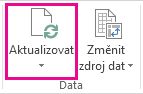 Tlačítko Aktualizovat na kartě Analyzovat