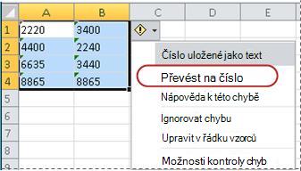 Příkaz Převést na číslo