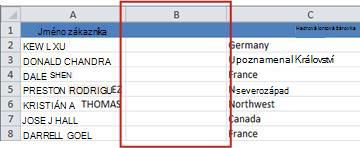 Empty column for entering formula