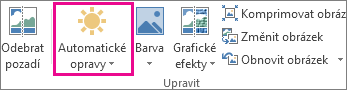 Tlačítko Vylepšení na kartě Nástroje obrázku
