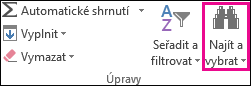 Vyhledání & Vybrat ve skupině Úpravy na kartě Domů