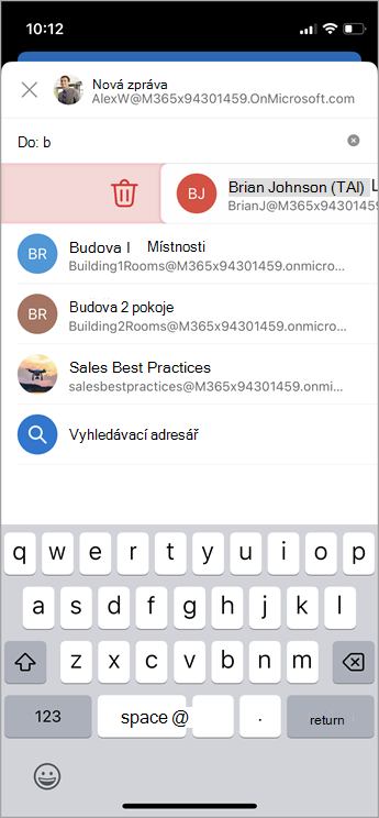 iOS odstranění kontaktu