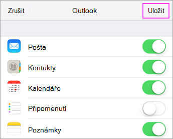 Nastavení synchronizace účtu