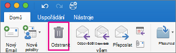 Na kartě Domů klikněte na tlačítko Odstranit