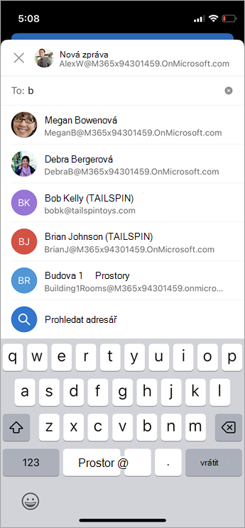 mobilní vyhledávací adresář