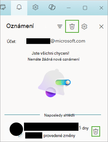 Use notifications icon and then select delete to move notifications