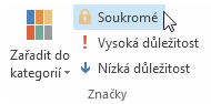 Označit položku jako soukromou