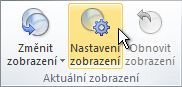 Příkaz Nastavení zobrazení na pásu karet