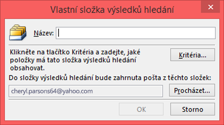 Zadejte název složky výsledků hledání.