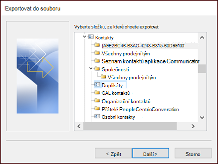 Export ze složky Duplikáty.