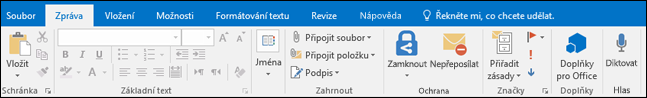 V nabídce Zpráva vyberte možnost Podpis.