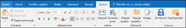 Vyberte možnost Podpis s odpovědí nebo přeposlat v podokně čtení.