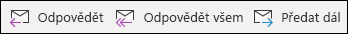 Položky nabídky Odpovědět