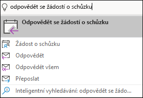 Pomocí funkce Řekněte mi, co chcete udělat najdete položky nabídky