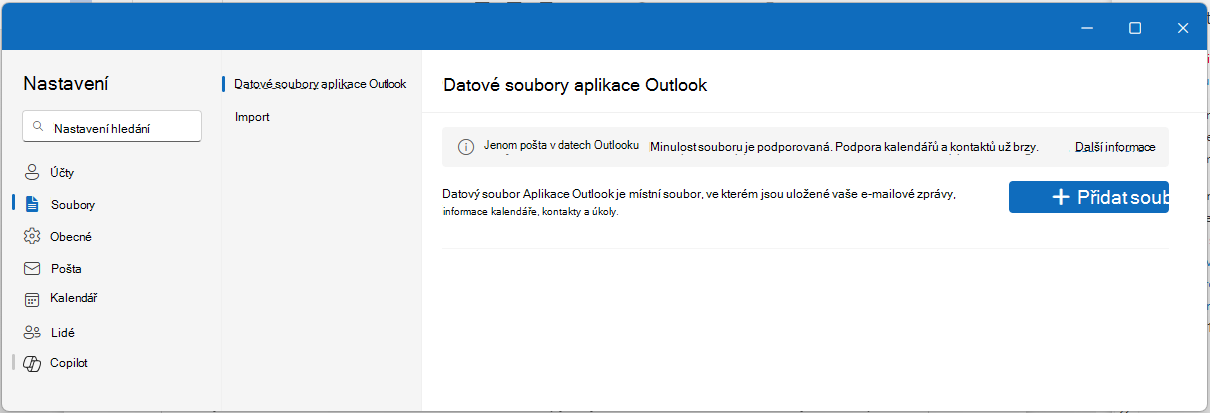 Otevřít soubor PST