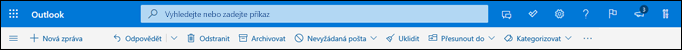 Outlook.com – záhlaví doručené pošty