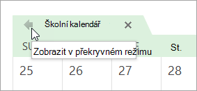 Klikněte na šipku Zobrazit v překryvném režimu.
