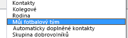 Nový adresář se objeví v dialogovém okně Adresář v rozevíracím seznamu Adresář.