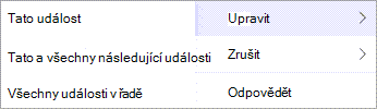 V místní nabídce zvolte Upravit nebo Storno