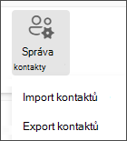 V nabídce Spravovat vyberte Importovat kontakty.