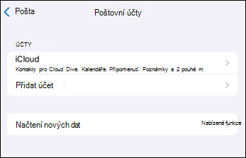 Přidání účtu mobilní poštovní aplikace Outlook v iOSu