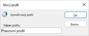 Zadejte název profilu.