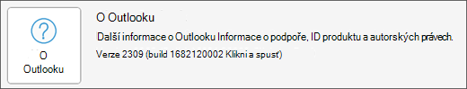 Zvolte pole s informacemi o aplikaci Outlook.