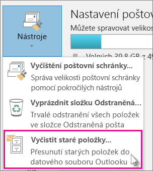 Vymazání starých položek