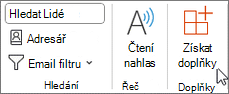 Na pásu karet vyberte Získat doplňky.
