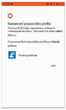 Nastavení pracovního profilu