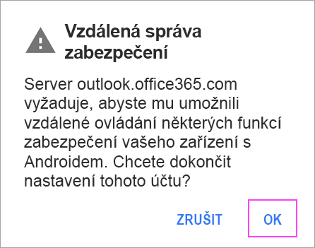 U případných výzev, které se zobrazí, klikněte na OK.