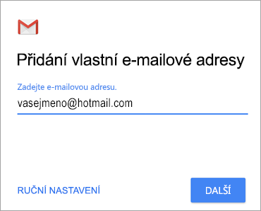 Přidejte svou e-mailovou adresu