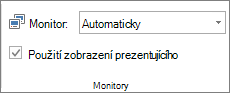 Skupina monitorů na kartě Prezentace