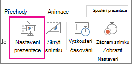 Tlačítko Nastavit prezentaci