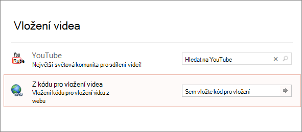 Zobrazuje možnost vložení videa v PowerPointu.