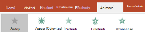 Výběr animace z galerie
