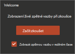 Klikněte na Začít zkoušet.