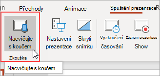 Vyberte Nacvičit s koučem.