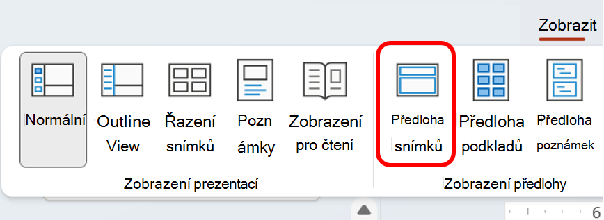 Snímek obrazovky zobrazující snímek Předloha 2