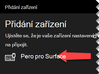 Vyberte digitální pero, které chcete ve Windows připojit přes Bluetooth k počítači.