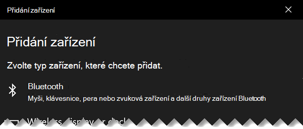 Dialogové okno Přidat zařízení