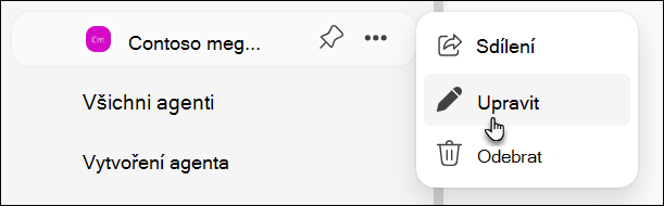 Snímek obrazovky editačního agenta v BizChatu