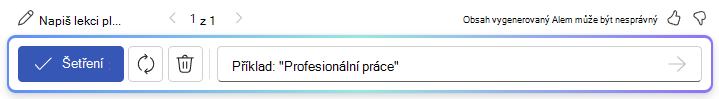 Snímek obrazovky s panelem možností po použití funkce Koncept s Copilotem ve Wordu
