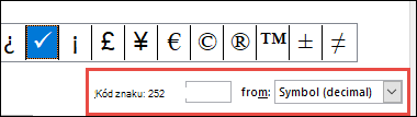 Pole Od pozná, že se jedná o symbol ASCII