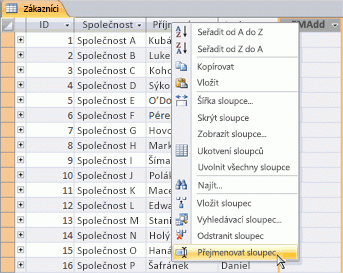 Renaming a column